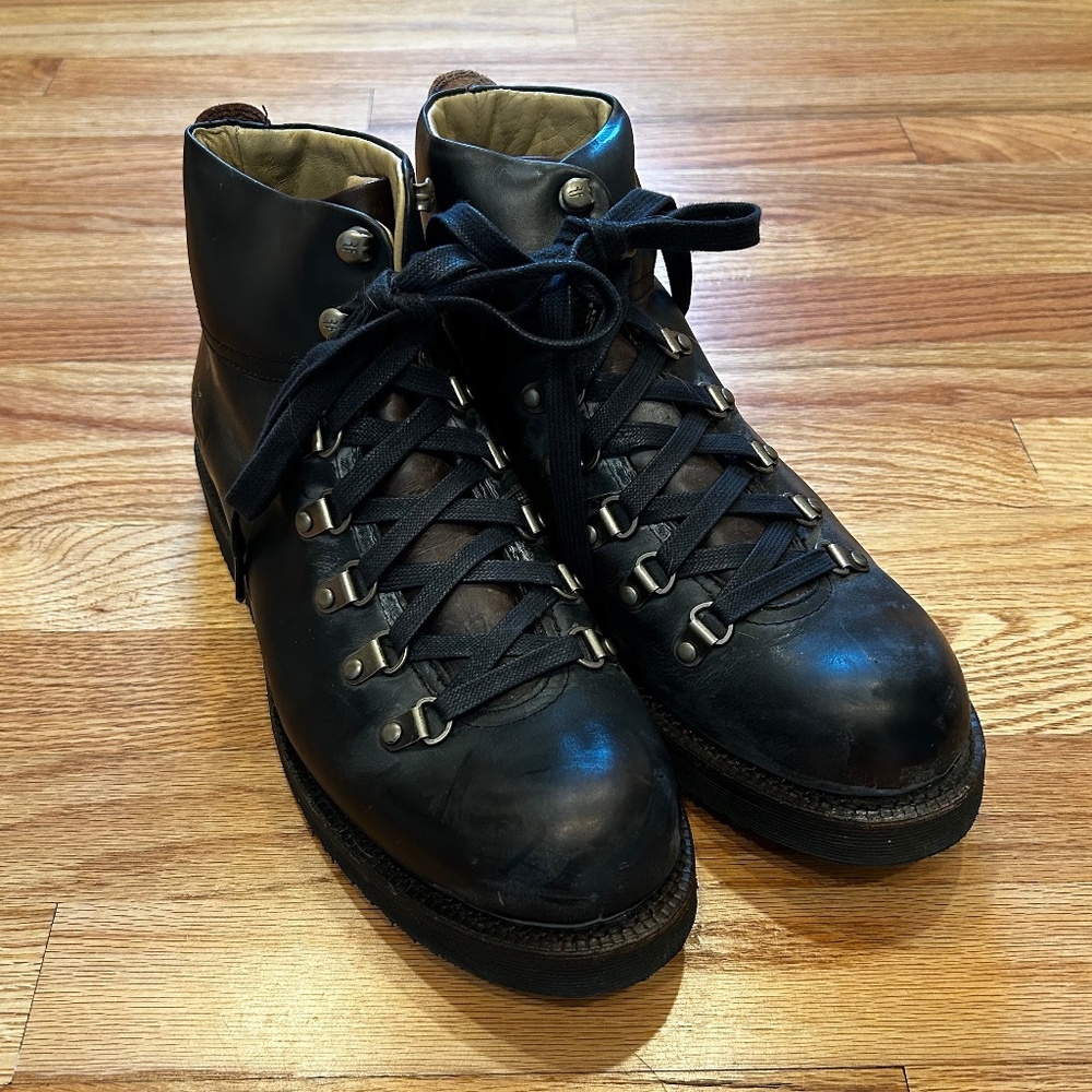 Frye Earl Hiking Boots Black Leather Lace Up Mens 9.5D Good condition